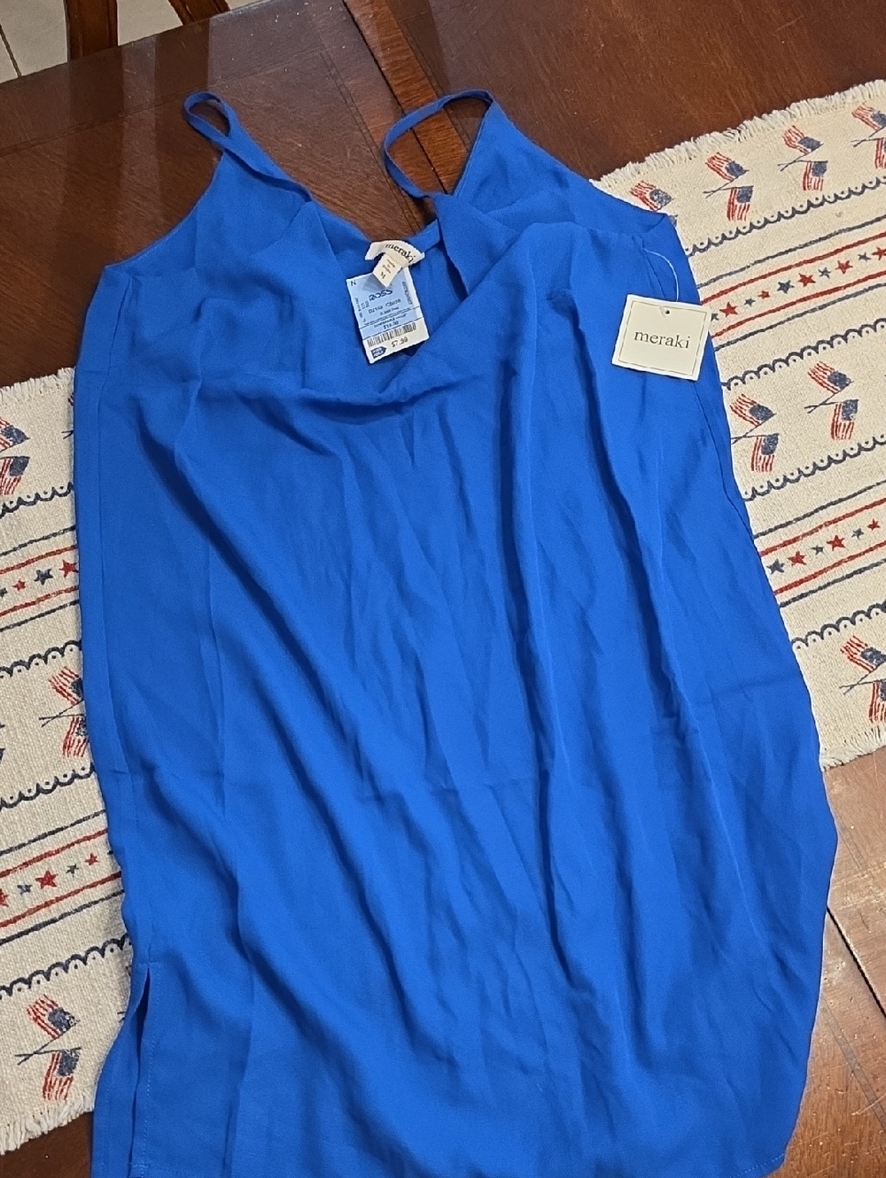 meraki Cobalt Blue Spaghetti Strap Camisole Dress